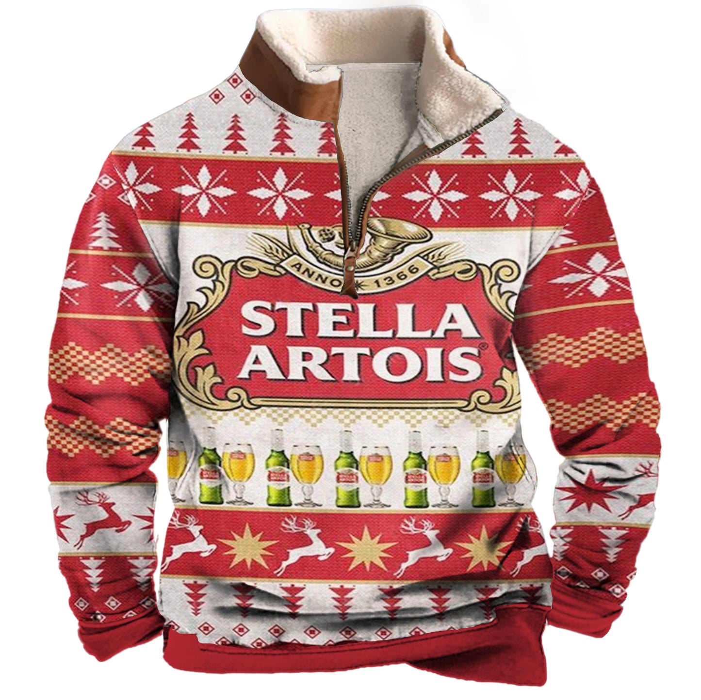 Stella Artois 1/4 Zip Stand Collar Sweatshirt