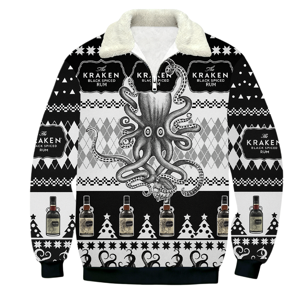 Kraken Rum Octopus 1/4 Zip Stand Collar Sweatshirt