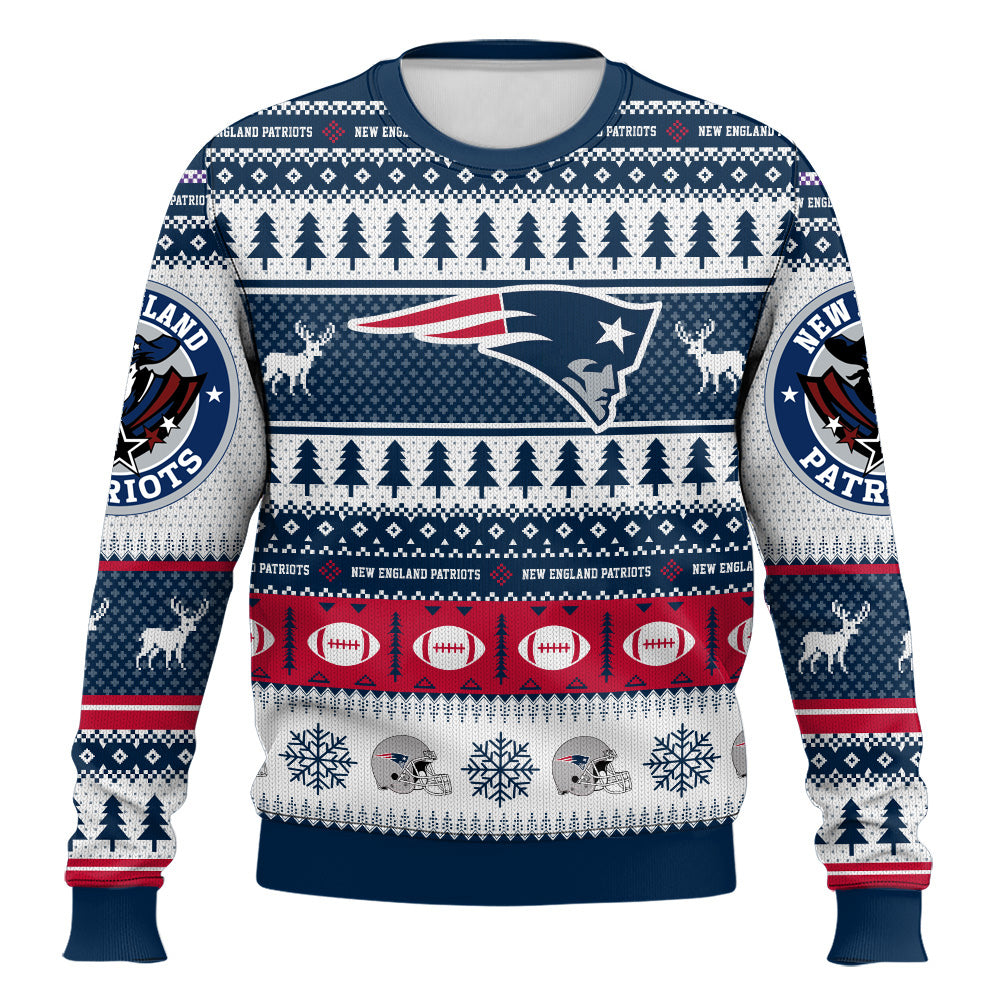 Ugly American Football Print Christmas Sweater