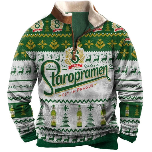 Staropramen 1/4 Zip Stand Collar Sweatshirt