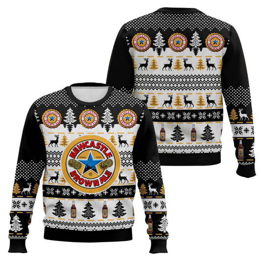 Festive Holiday Sweater with Crown and Text Design