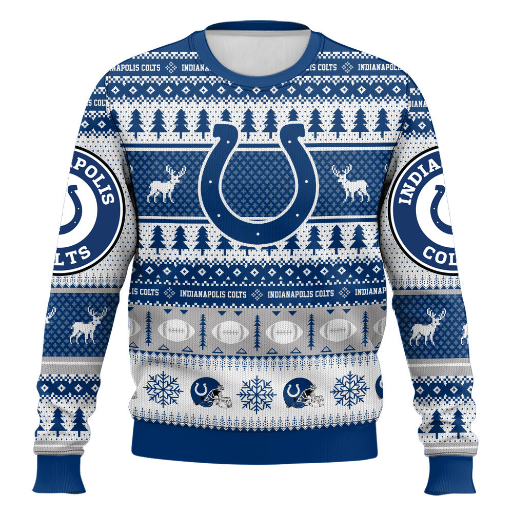 Ugly American Football Print Christmas Sweater