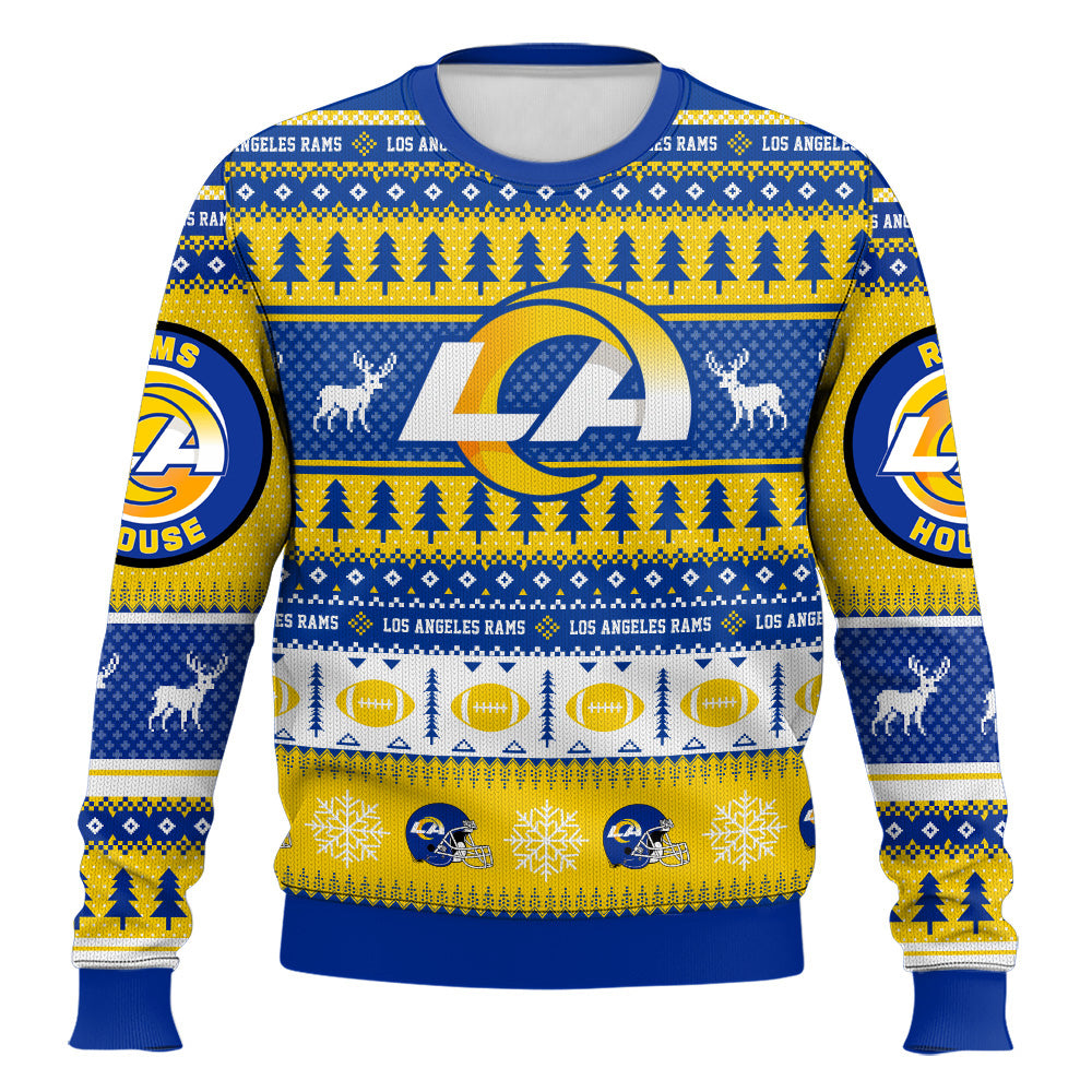 Ugly American Football Print Christmas Sweater