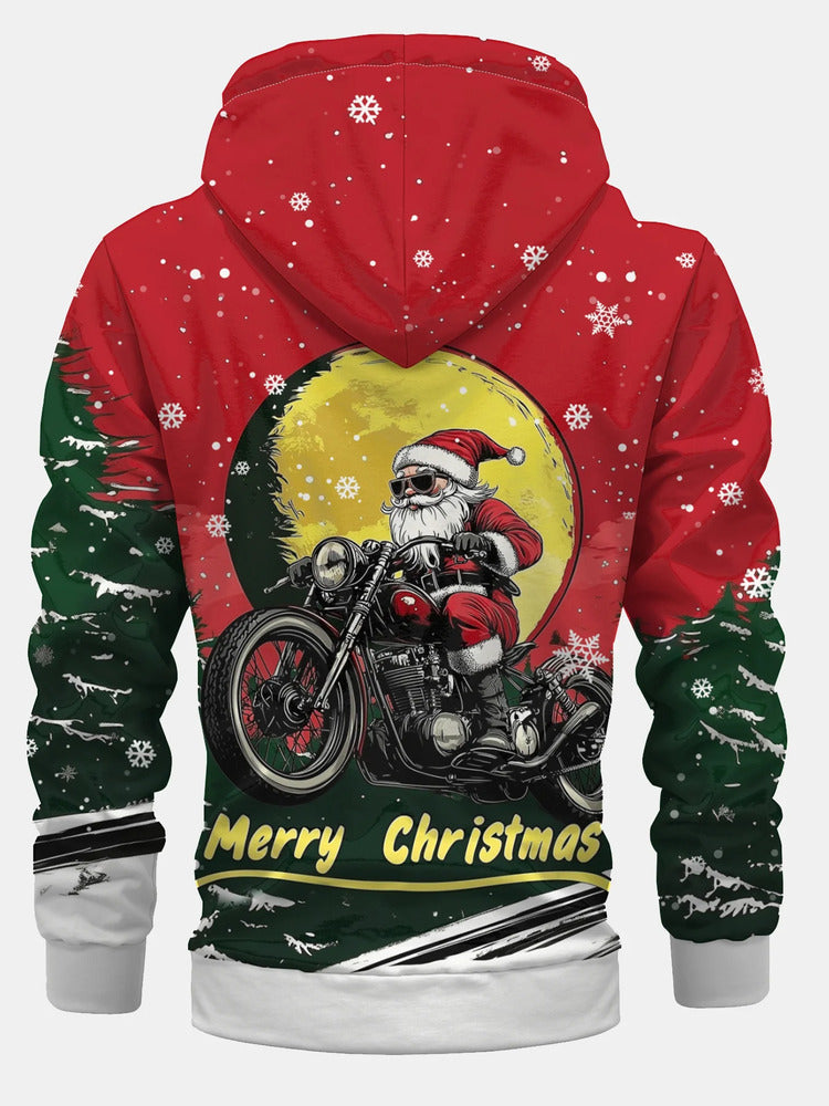 Santa Freeride Motorcycle Zip Hoodie