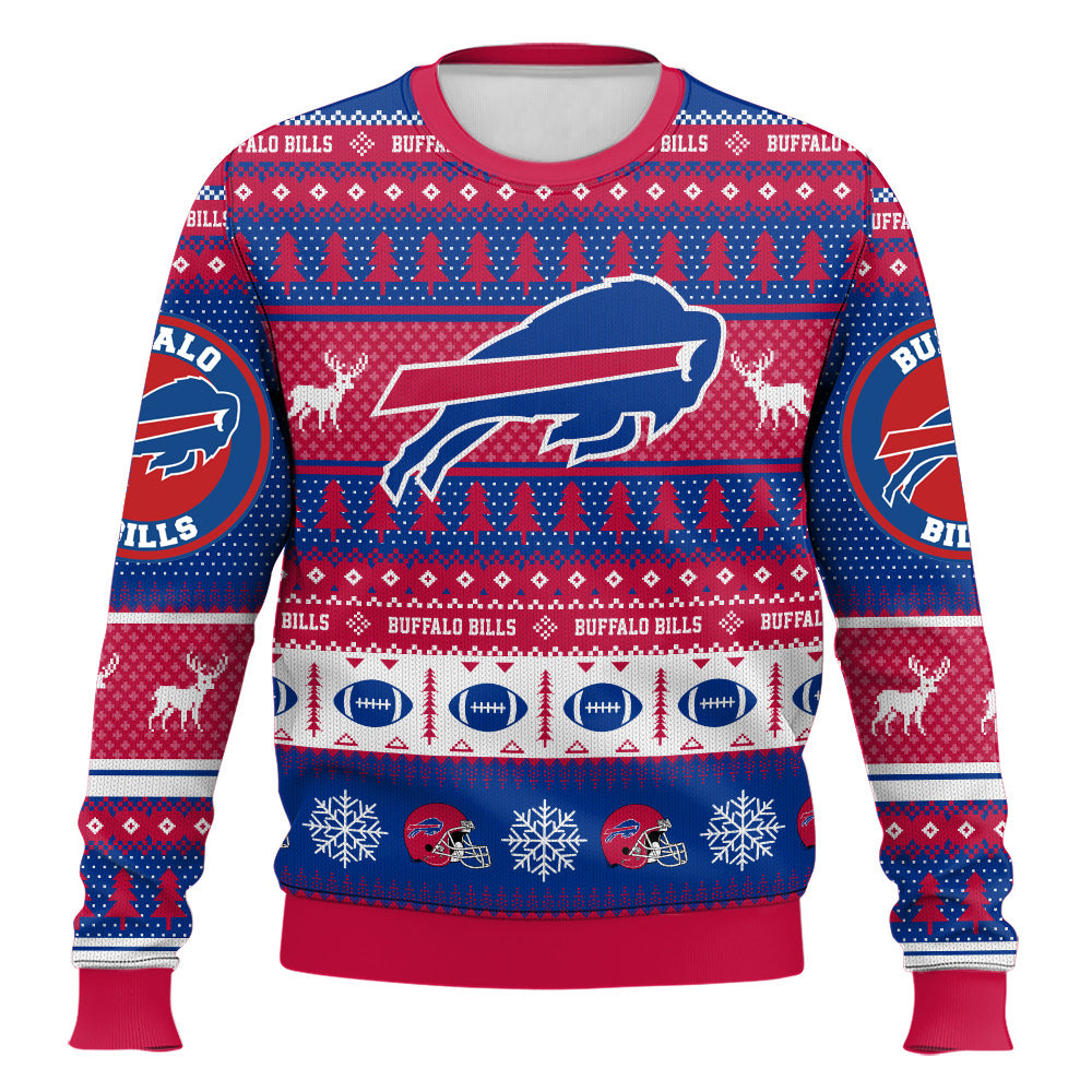 Ugly American Football Print Christmas Sweater