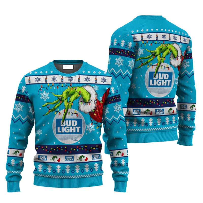 Bud Light Grinch Hand Stock Ugly Sweater