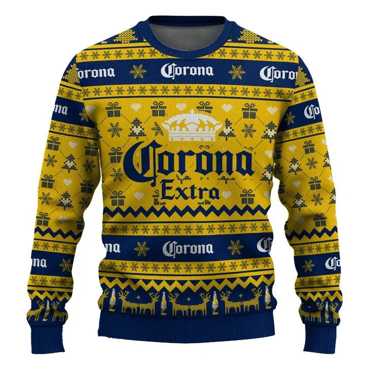 Corona Extra Snowing Christmas Ugly Sweater