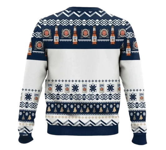 Miller Lite Drink Drank Drunk Ugly Sweater