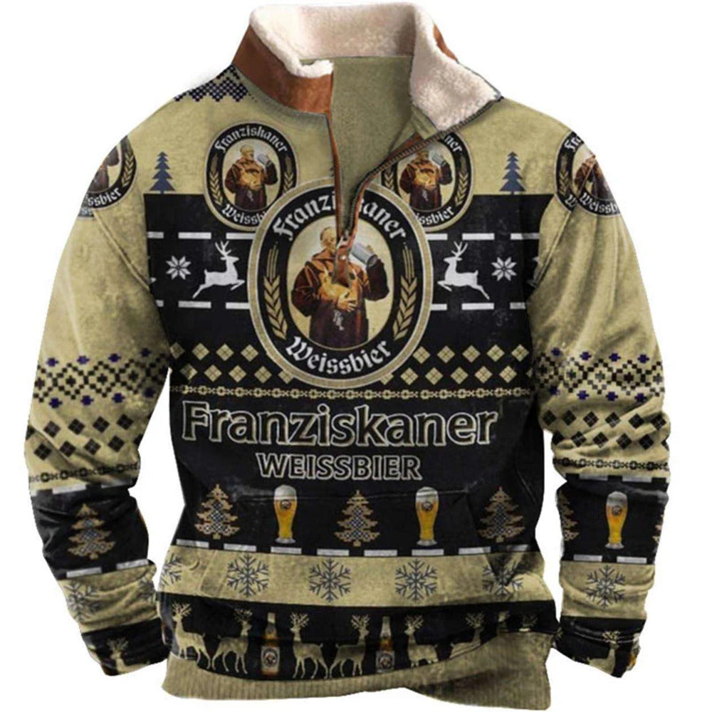 Franziskaner Weissbier 1/4 Zip Stand Collar Sweatshirt