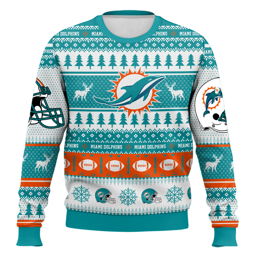Ugly American Football Print Christmas Sweater