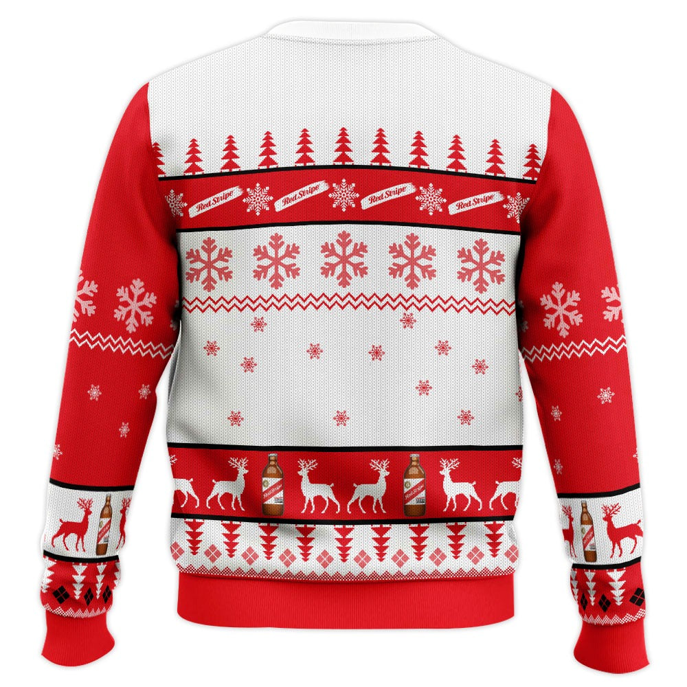 Red Stripe Beer Christmas Ugly Sweater
