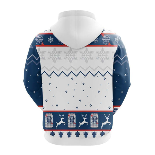 Pabst Blue Beer Christmas Hoodie