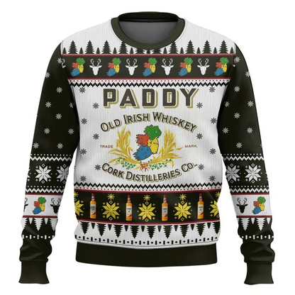 Paddys Irish Whiskey Christmas Ugly Sweater