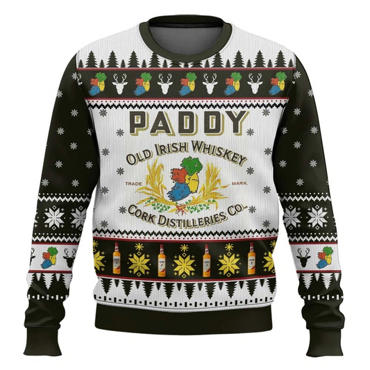 Paddys Irish Whiskey Christmas Ugly Sweater