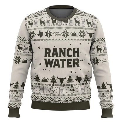 Ranch Water Seltzer Christmas Ugly Sweater