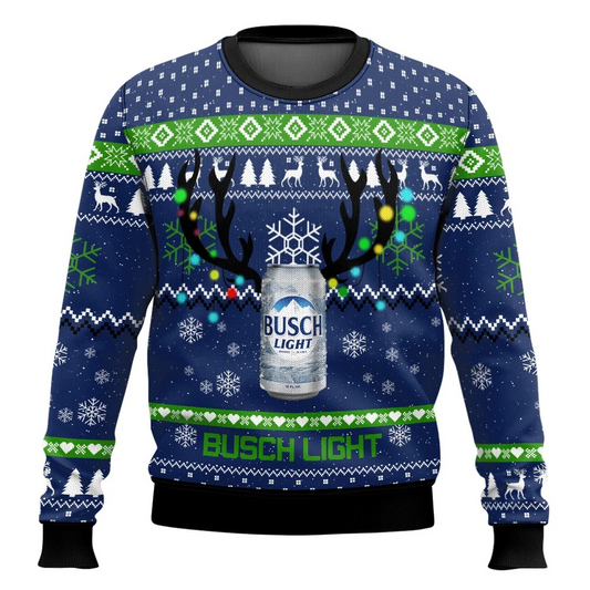 Busch Light Reindeer Ugly Christmas Sweater