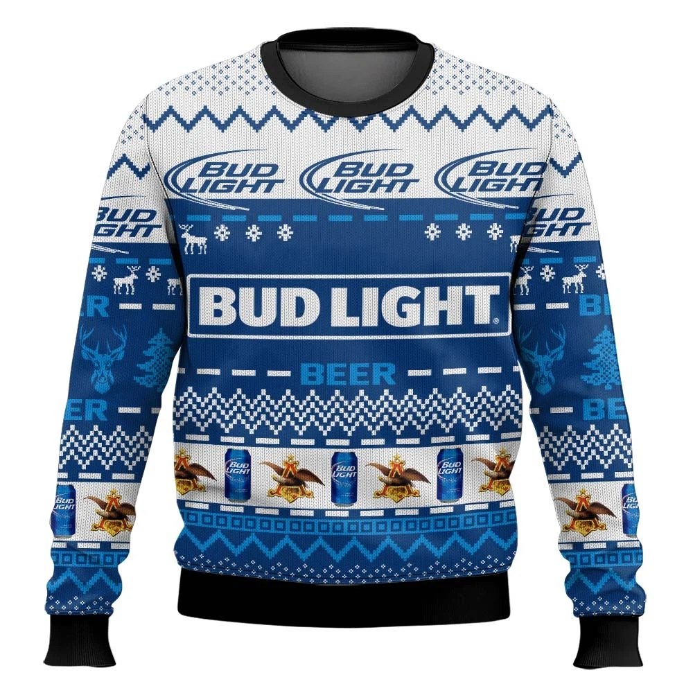 Bud Light Reindeer Ugly Christmas Sweater