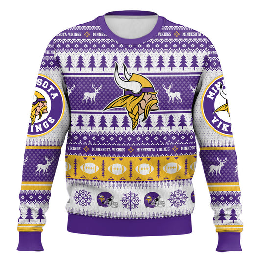 Ugly American Football Print Christmas Sweater