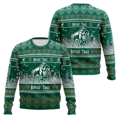 Festive Holiday Sweater with Crown and Text Design