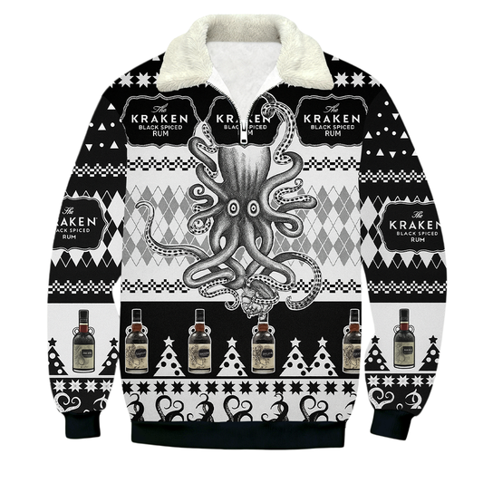 Kraken Rum Octopus 1/4 Zip Stand Collar Sweatshirt