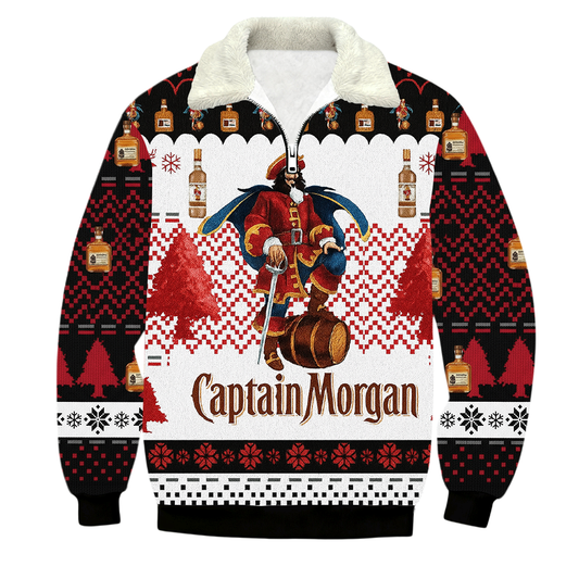 Captain Morgan 1/4 Zip Stand Collar Sweatshirt