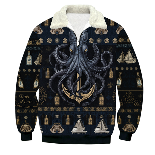 Kraken Rum Octopus 1/4 Zip Stand Collar Sweatshirt