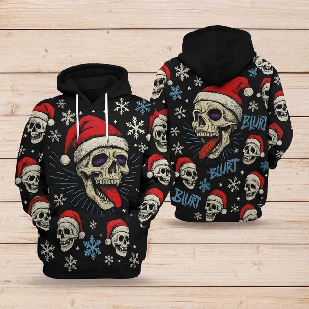 Gothic Christmas Skull Hoodie