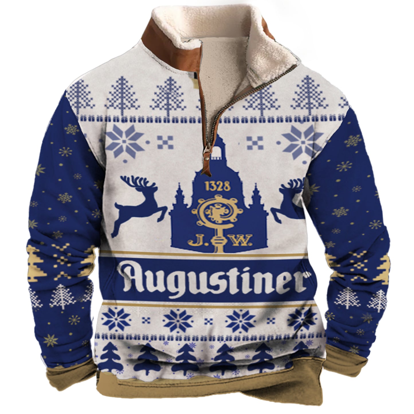 Augustiner Brau 1/4 Zip Stand Collar Sweatshirt