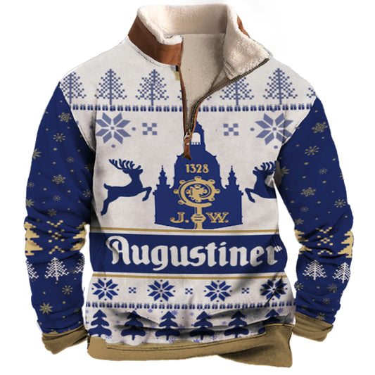 Augustiner Brau 1/4 Zip Stand Collar Sweatshirt