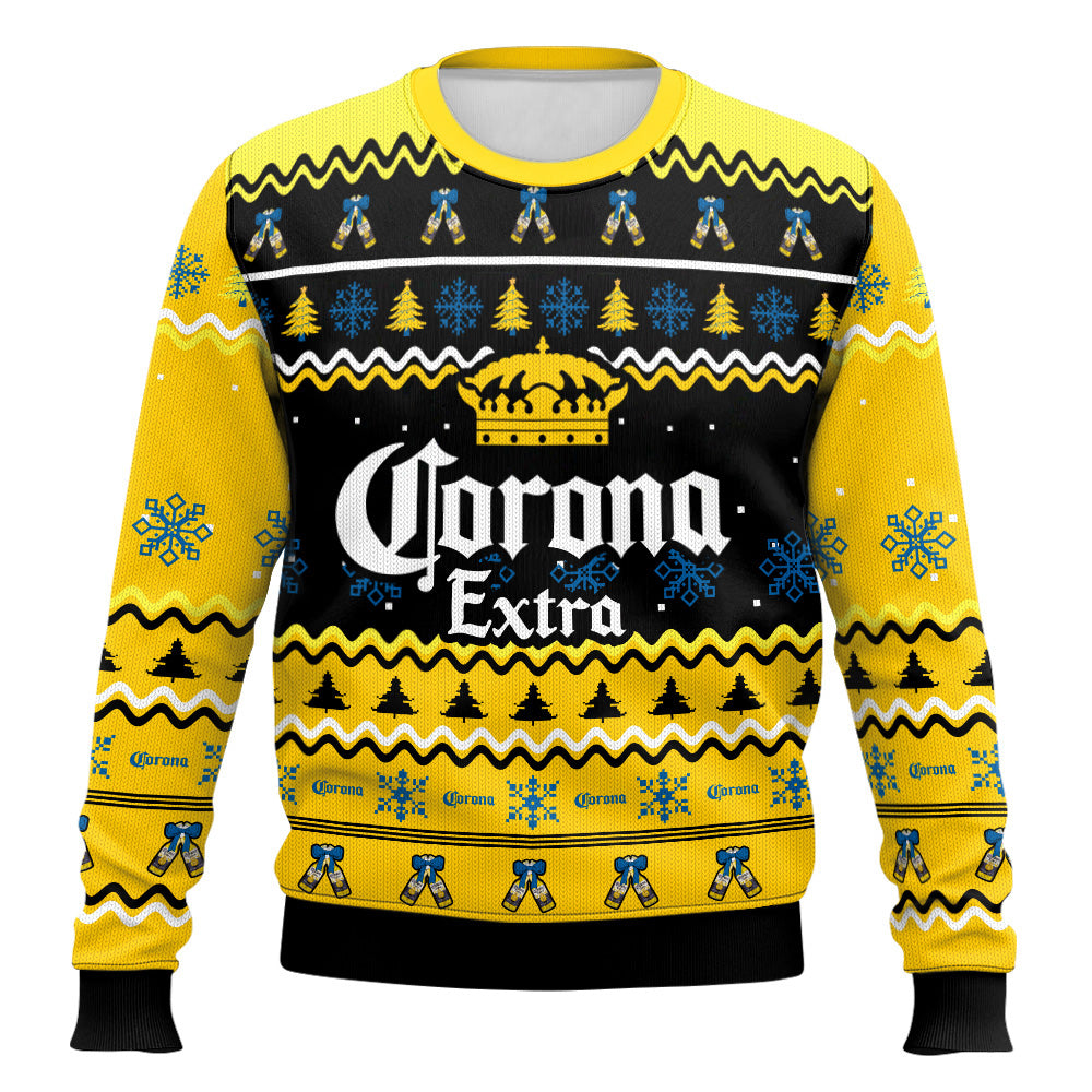 Festive Holiday Sweater with Crown and Text Design