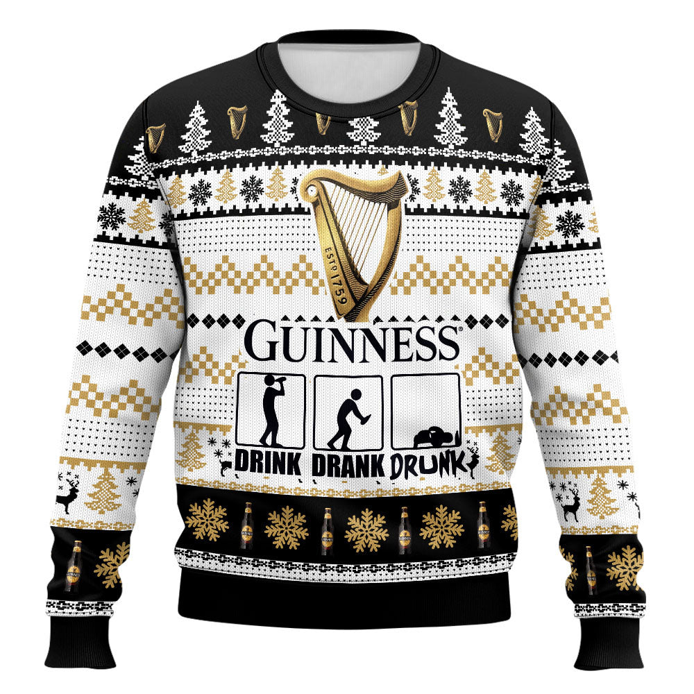 Ugly Christmas Sweatshirt Crew Neck Pullover Beer Sweater