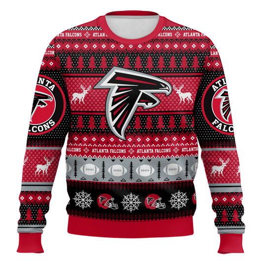Ugly American Football Print Christmas Sweater