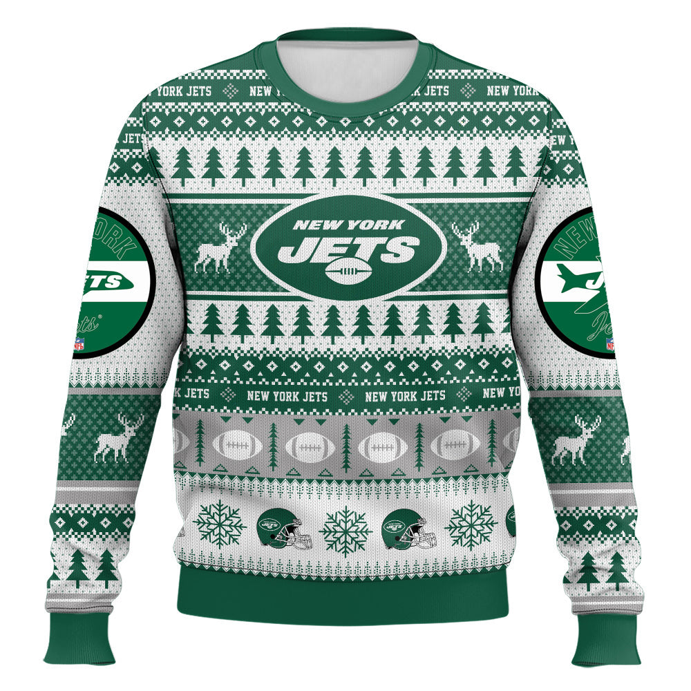 Ugly American Football Print Christmas Sweater