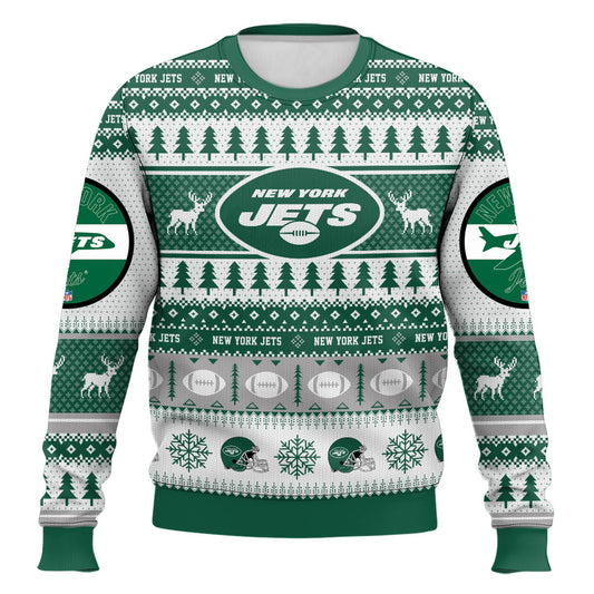Ugly American Football Print Christmas Sweater