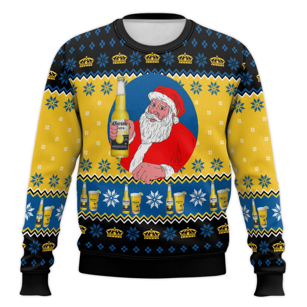 Ugly Christmas Sweatshirt Crew Neck Pullover Beer Sweater