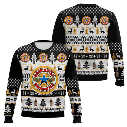 Festive Holiday Sweater with Crown and Text Design