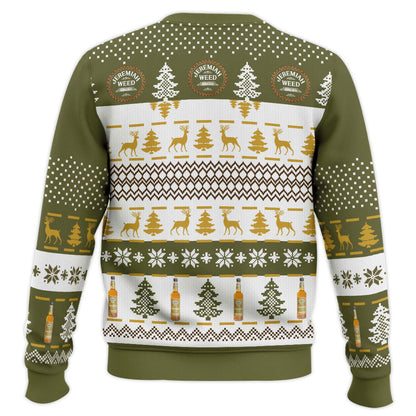 Festive Holiday Sweater with Crown and Text Design