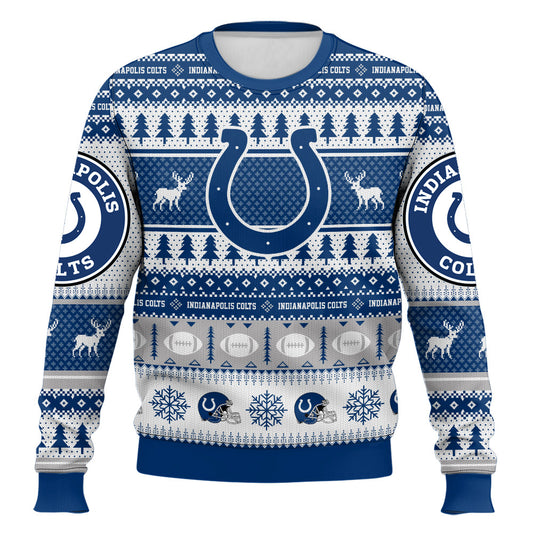 Ugly American Football Print Christmas Sweater