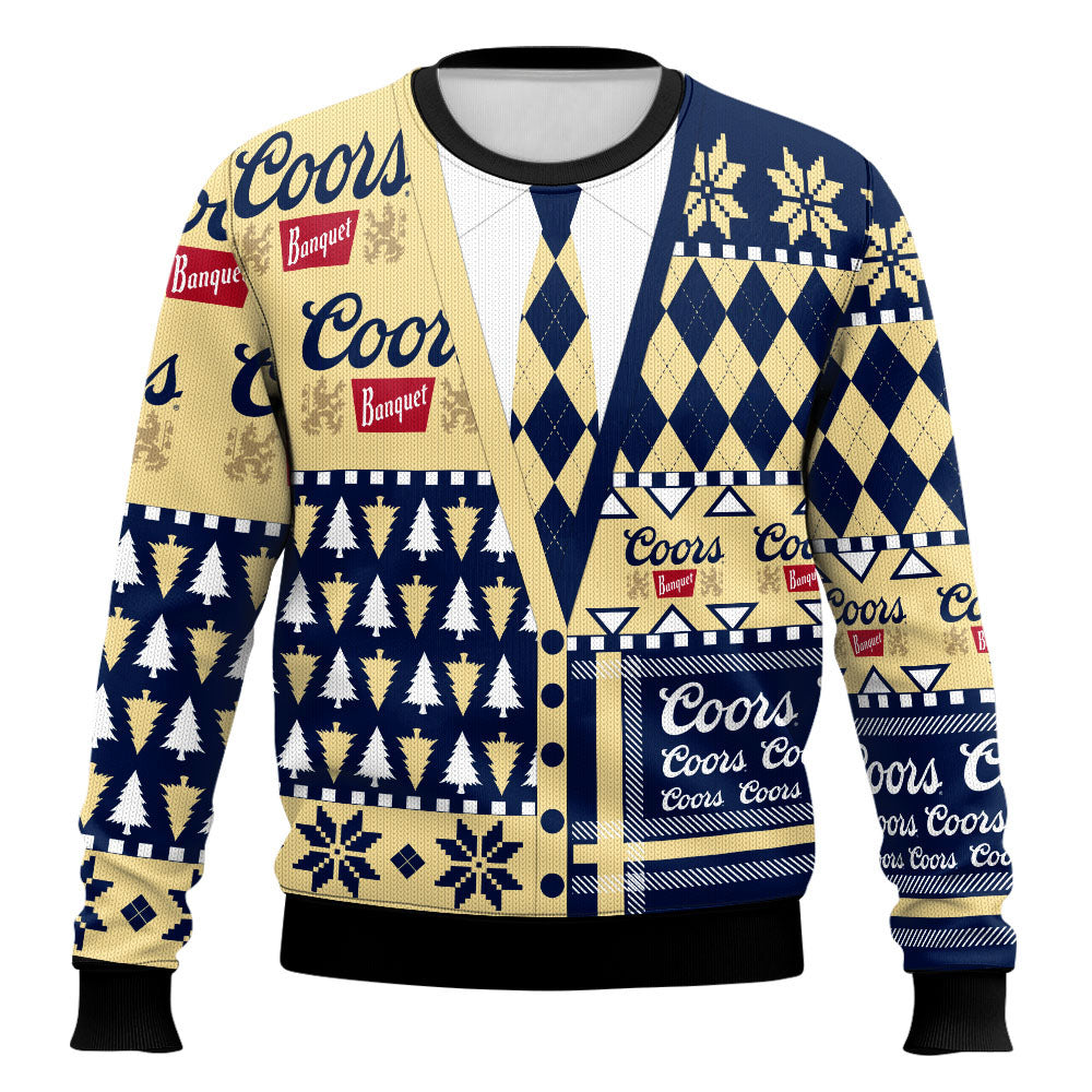 Festive Holiday Sweater with Crown and Text Design