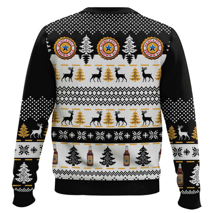 Festive Holiday Sweater with Crown and Text Design