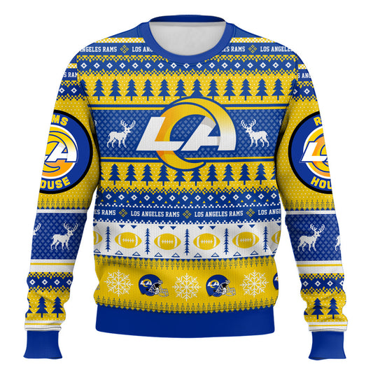 Ugly American Football Print Christmas Sweater