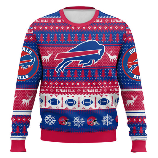 Ugly American Football Print Christmas Sweater