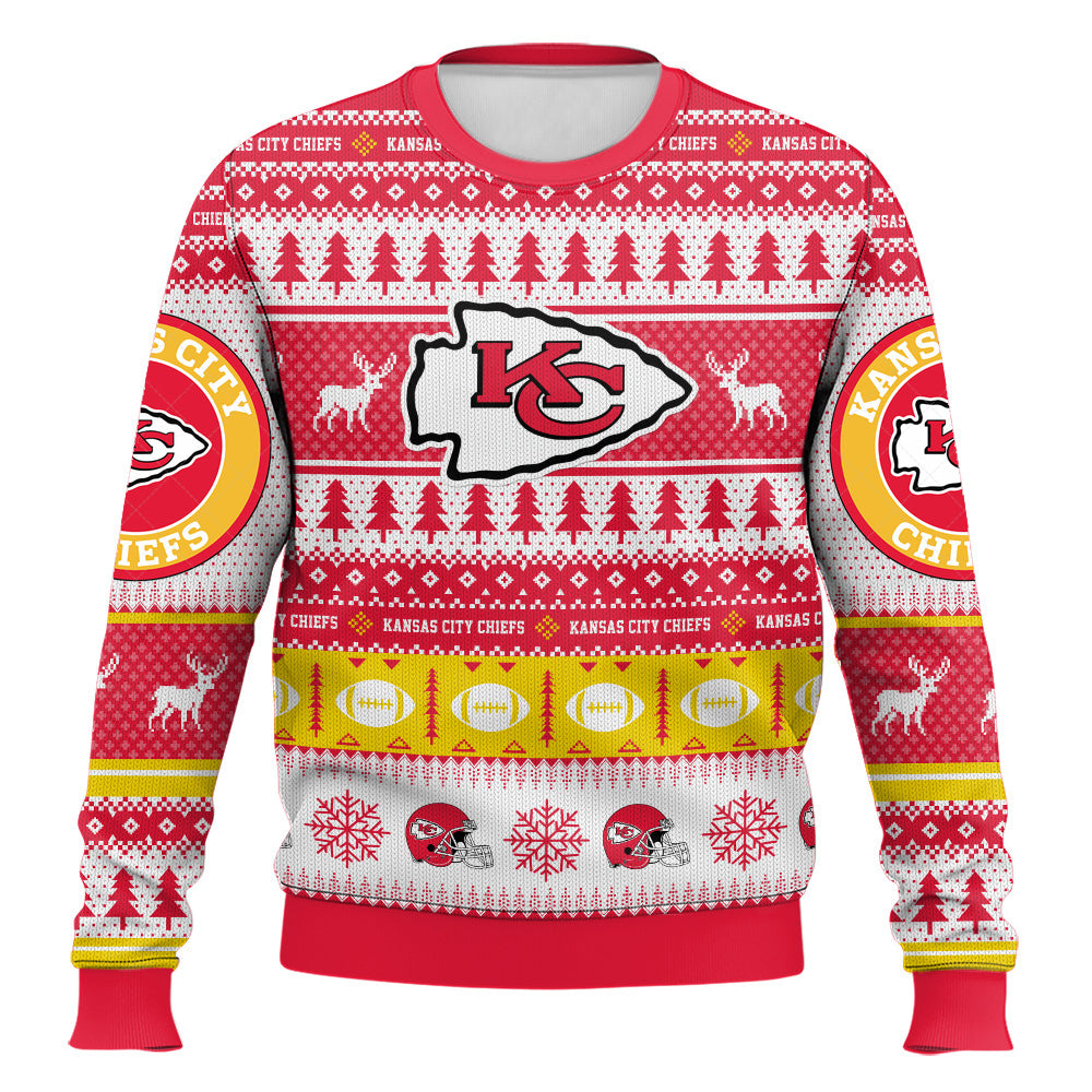 Ugly American Football Print Christmas Sweater
