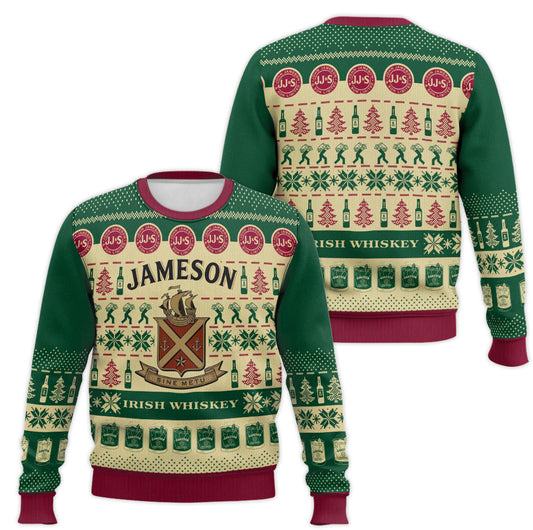 Irish Blended Whiskey Ugly Christmas Sweater