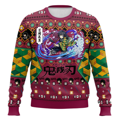 Anime-style Print Crew Neck Christmas Ugly Sweatshirt