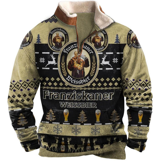 Franziskaner Weissbier 1/4 Zip Stand Collar Fleece Sweatshirt
