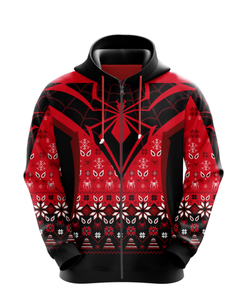 Spider Man Christmas Zip Hoodie