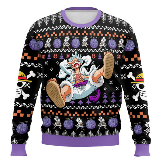 Anime-style Printed Round-neck Christmas Ugly Sweatshirt Pirate Gang Sweater