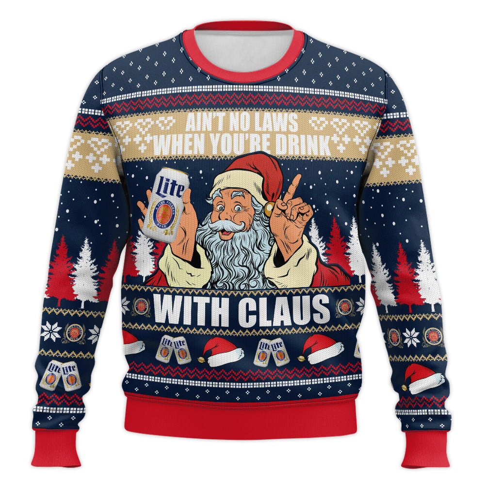 Drink Beer With Claus' Ugly Christmas Sweater