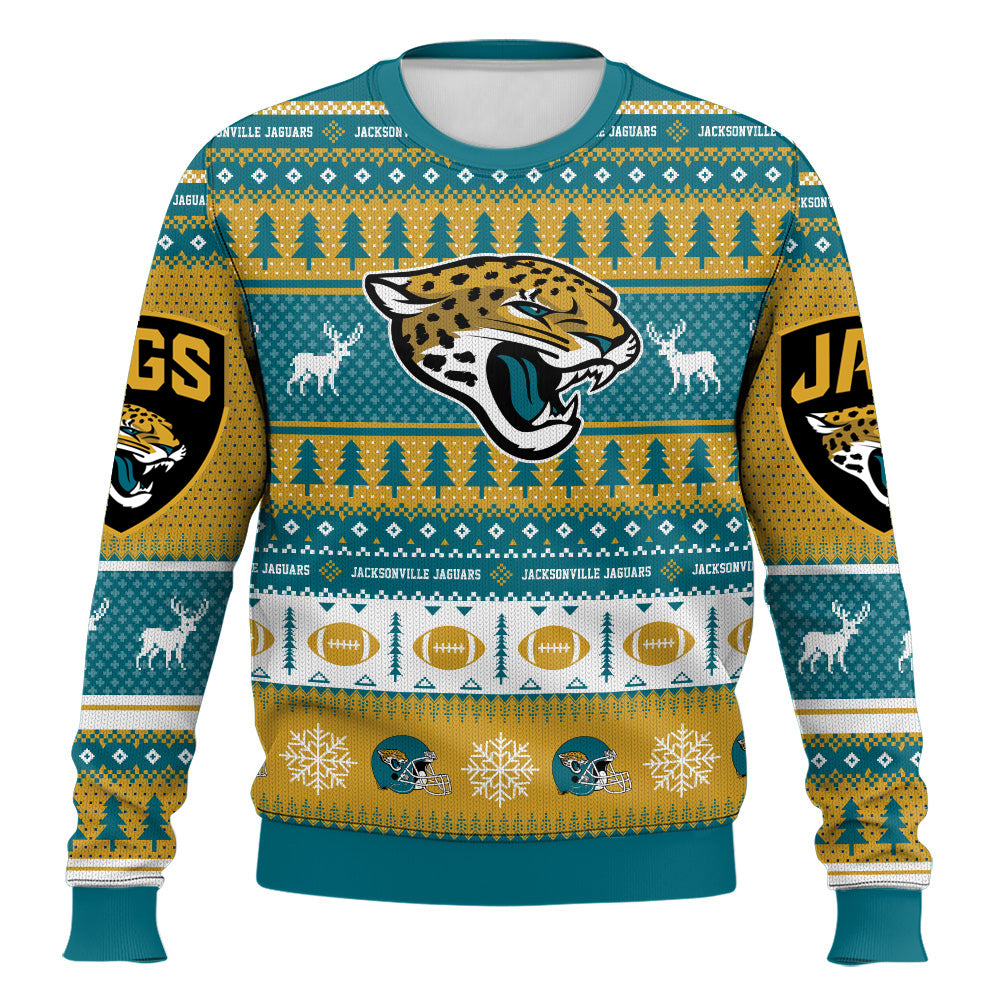 Ugly American Football Print Christmas Sweater
